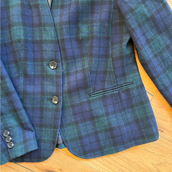 ☘️ 3/30- Talbots Tartan Plaid Wool Blazer - Picture 7 of 8